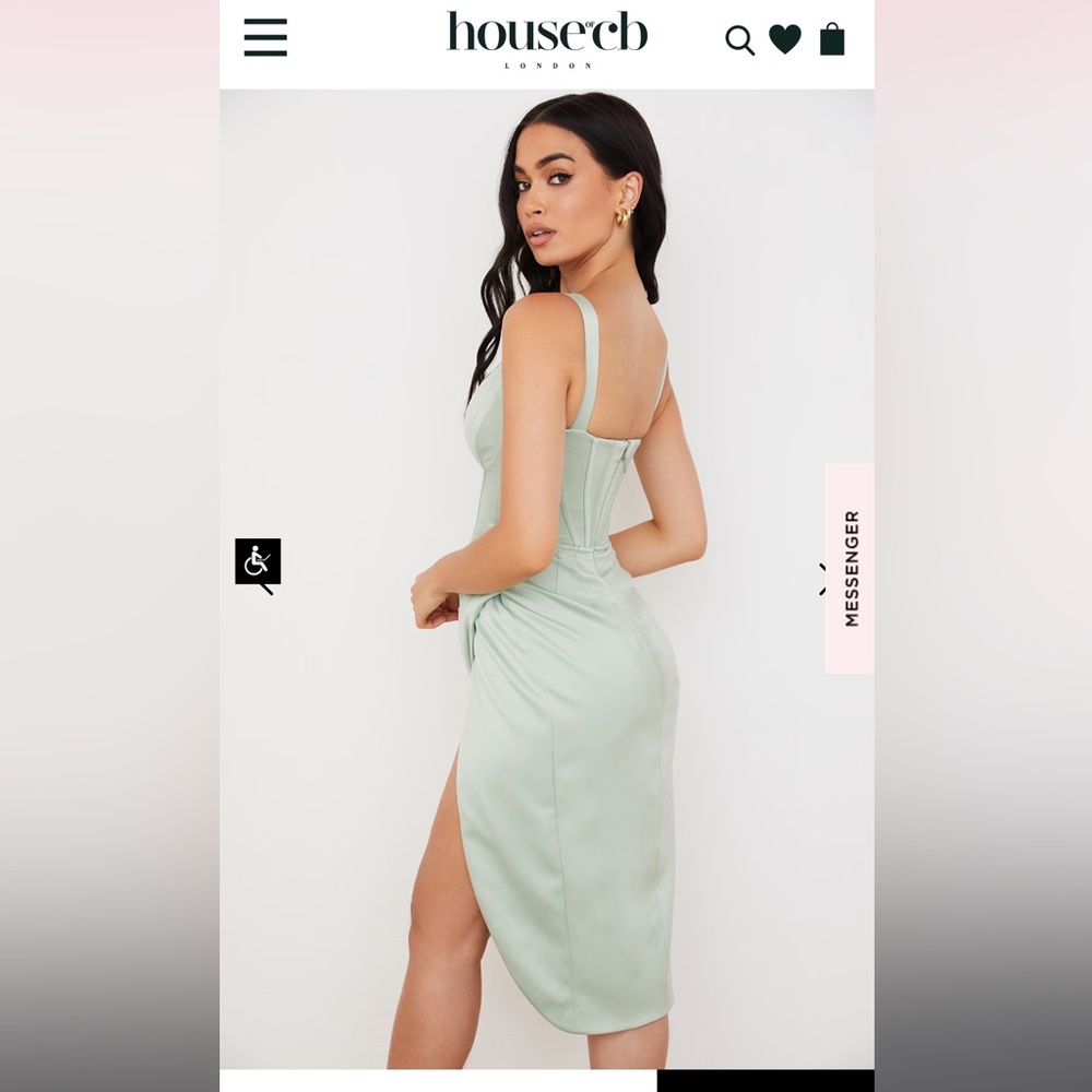 House of CB Green Midi Dress with Elegant Silhouette - Picture 3 of 8